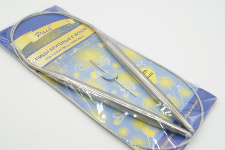 Спицы круговые, d8мм, с мет.тросиком 80см, хомут.игла, 1 набор (А5503)
