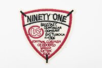 Термоаппликация, эмблема ninety one, 5.5х5см, белая (01579)