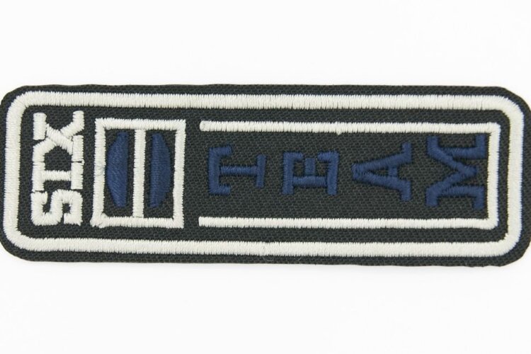 Термоаппликация, прямоугольник Six team, 8.5х1.7см, синий (5455 А)