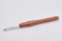 Крючок для вязания, d5.5мм, 14см, србр металл, силиконовая ручка (03942)
