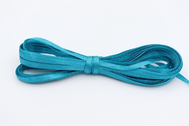 Лента атласная 3мм, бирюза, 10м (Е6704)