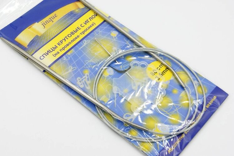 Спицы круговые, d3.5мм, с мет.тросиком 80см, хомут.игла, 1набор (А2976)