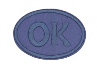Термоаппликация, овал ok, 10х7см, темно-синий (1571)