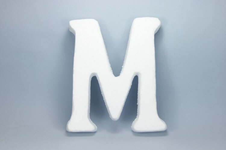 Буква пенопласт, "M"  14х2см, 1шт (Е5414)