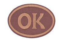Термоаппликация, овал ok, 10х7см, коричневый (1571)