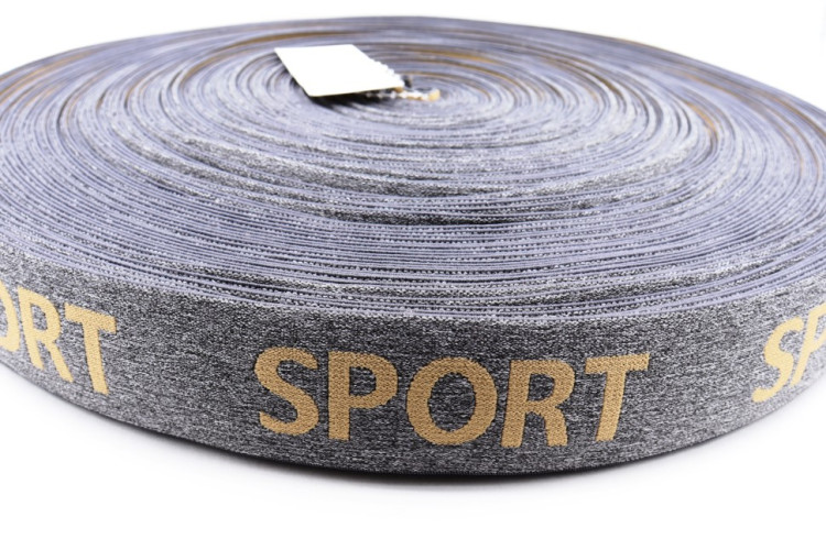 Резинка, 40мм, Sport, серая, 1м (А2171)