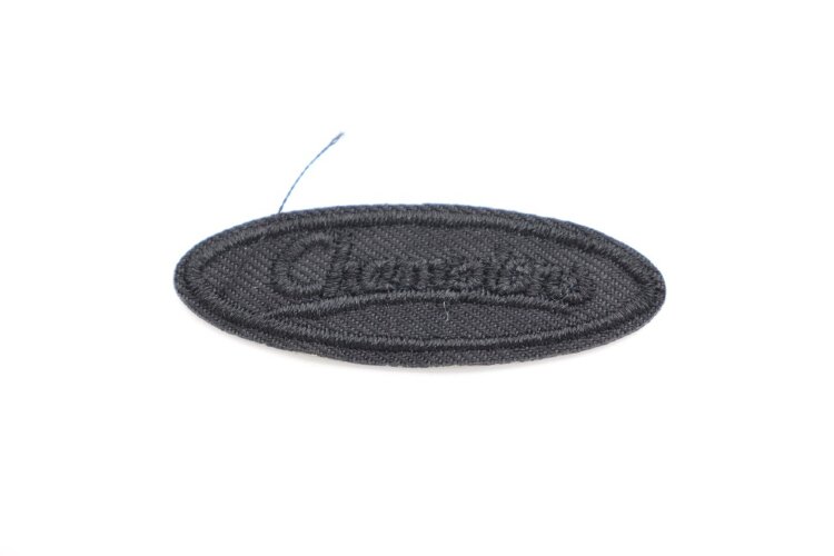 Термоаппликация, овал Champions, 5х1.8см, черный (А8283)