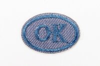 Термоаппликация, овал ok, 2х3см, серо-голубой (5681)
