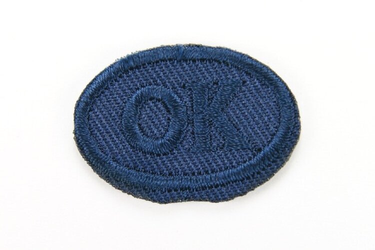 Термоаппликация, овал ok, 2х3см, темно-синий (5681)