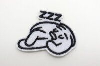 Термоаппликация, ладонь-смайлик, zzz, 4х4см, белый (01582)