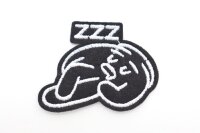 Термоаппликация, ладонь-смайлик, zzz, 4х4см, черный (01582)